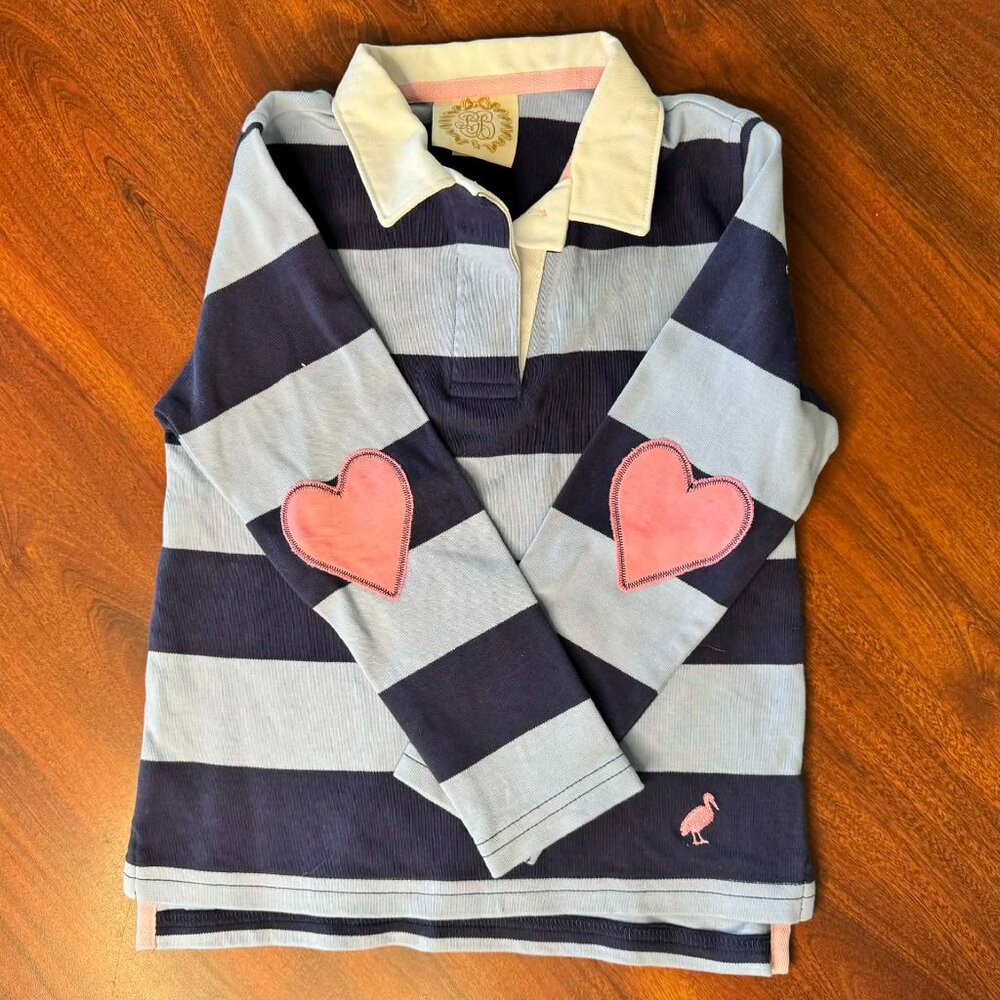The Beaufort Bonnet Company Valentines Blue Striped Shirt